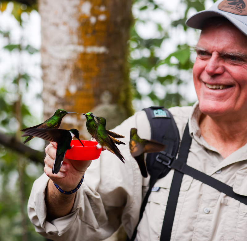 Hummers were happy to take Bill's hand out