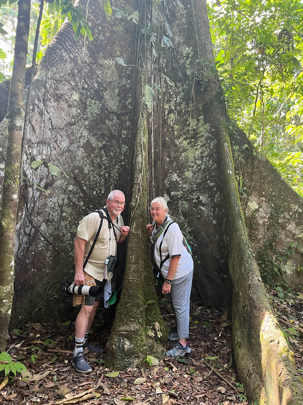 John and Wendy at the base of the canopy tower tree